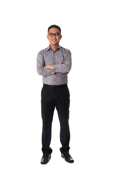 asian business man isolated on white full body