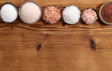 Different varieties of table salt.