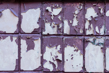 close-up view of old weathered purple wall textured background