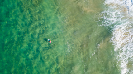 Aerial shot of beach around Noosa