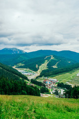 Fototapeta na wymiar Amazing view on beautiful mountains landscape. Carpathian mountains ridge. Ukraine, Europe.