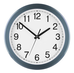 Fototapeta na wymiar Wall clock isolated on white background. Ten to two