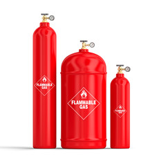 3d image of gas cylinders