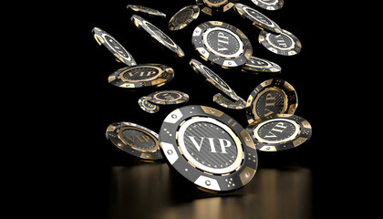 golden vip casino chip 3d © tiero