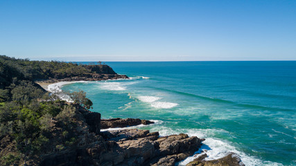 Aerial shot of beach around Noosa