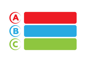 Background with four choices ABCD. Infographic ABCD choices