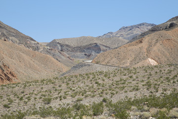 A road running through Death Valley canyons