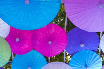 Colourful paper umbrella