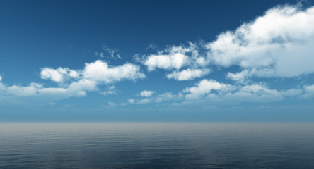 Naklejka na ściany i meble Beautiful sea and clouds sky