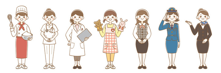 女性の職業　セット