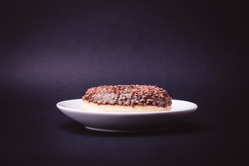 Donut. Sweet icing sugar food.