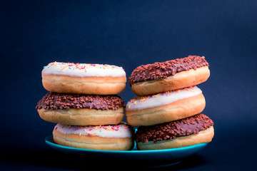 Donut. Sweet icing sugar food.