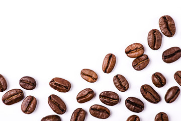 Brown roasted coffee beans