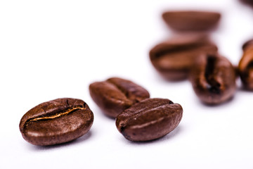 Brown roasted coffee beans