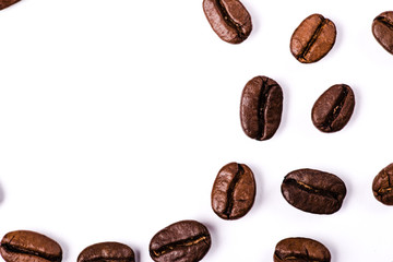 Brown roasted coffee beans