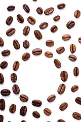 Brown roasted coffee beans