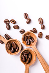 Brown roasted coffee beans