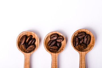 Brown roasted coffee beans