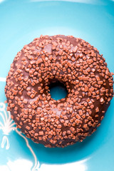 Donut. Sweet icing sugar food.