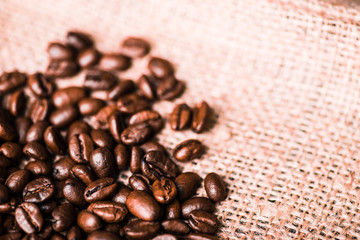 Brown roasted coffee beans