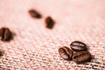 Brown roasted coffee beans