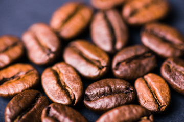Brown roasted coffee beans