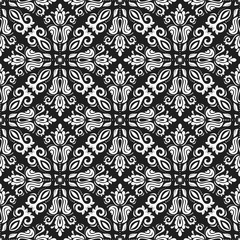 Fototapeta premium Classic seamless black and white pattern. Traditional orient ornament. Classic vintage background