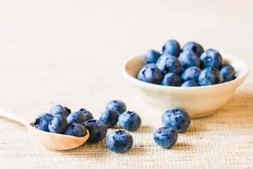 Fresh sweet blueberry fruit. Shallow depth of field