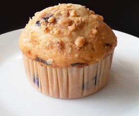 delicious muffin chocolate on white plate