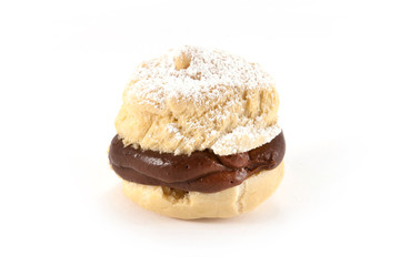 Bignè with chocolate cream.
