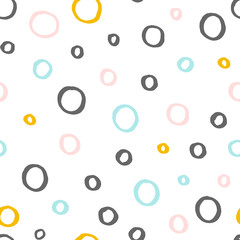 Seamless pattern with hand drawn circles. Vector illustration