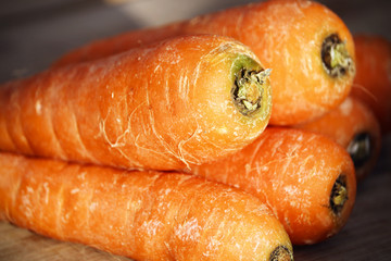 Carrots on a chopping board
