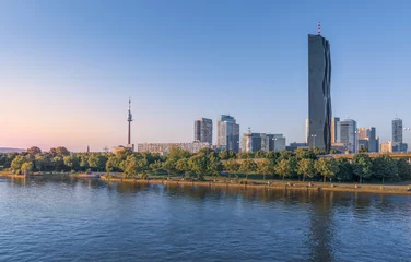 Fotobehang Skyline of the Donau district in Vienna © YesPhotographers