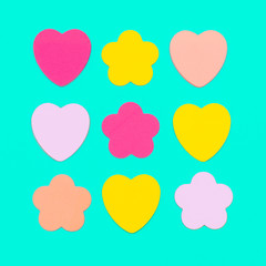 Paper figures. Minimal. Candy colors concept