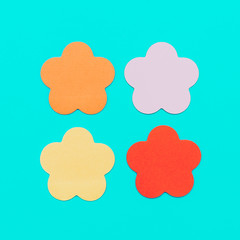 Craft paper flowers Minimal. Candy colors concept