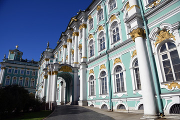 Fototapeta na wymiar Old architecture of Saint Petersburg, Russia. Color photo.