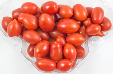 Cherry tomatoes, fresh tomatoes isolated on white background.