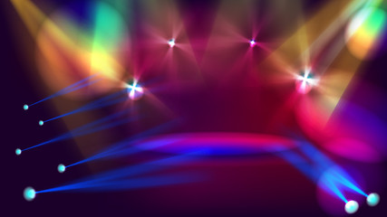 Fototapeta na wymiar Abstract colorful stage light creative background design. Vector illustration.