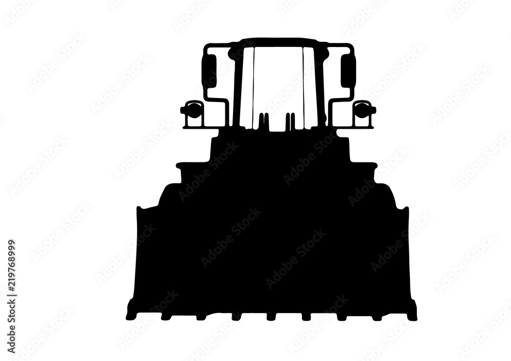 Wall mural silhouette of building bulldozer vector