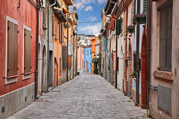 Rimini, Emilia-Romagna, Italy: street in the ancient San Giuliano district