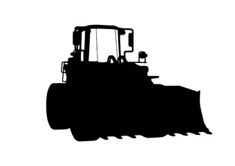 silhouette of building bulldozer vector