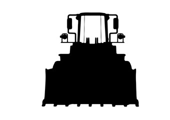 silhouette of building bulldozer vector