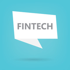 fintech word on a speech bubble- vector illustration