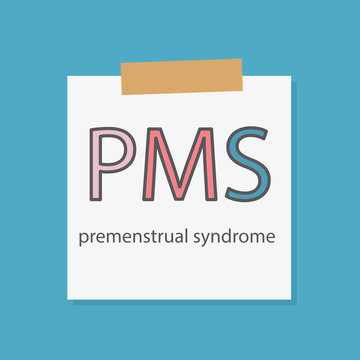 PMS Premenstrual Syndrome written in a notebook paper- vector illustration