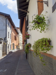 Fototapeta na wymiar Somma Lombardo, Varese, Italy: old street