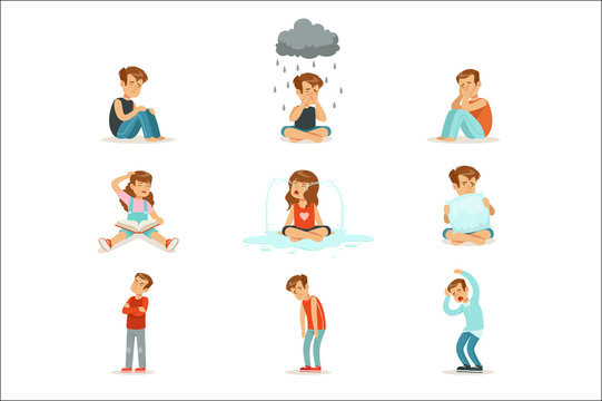 Children negative emotions, expression of different moods