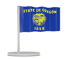 Naklejka na ściany i meble Flag pin with flag of oregon. United states local flags