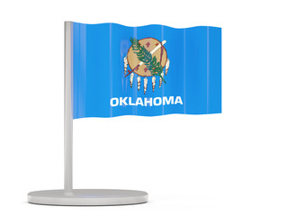 Naklejka na ściany i meble Flag pin with flag of oklahoma. United states local flags