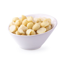 Macadamia nuts isolated on a white background
