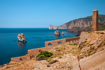 Fototapeta na wymiar Sardegna, costa del Sulcis Iglesiente e laveria La Marmora 